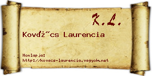 Kovács Laurencia névjegykártya